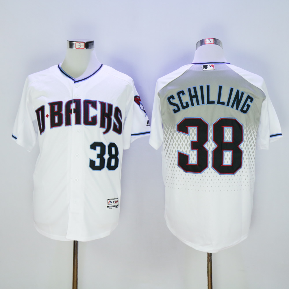 Men Arizona Diamondback #38 Schilling White MLB Jerseys1->arizona diamondback->MLB Jersey